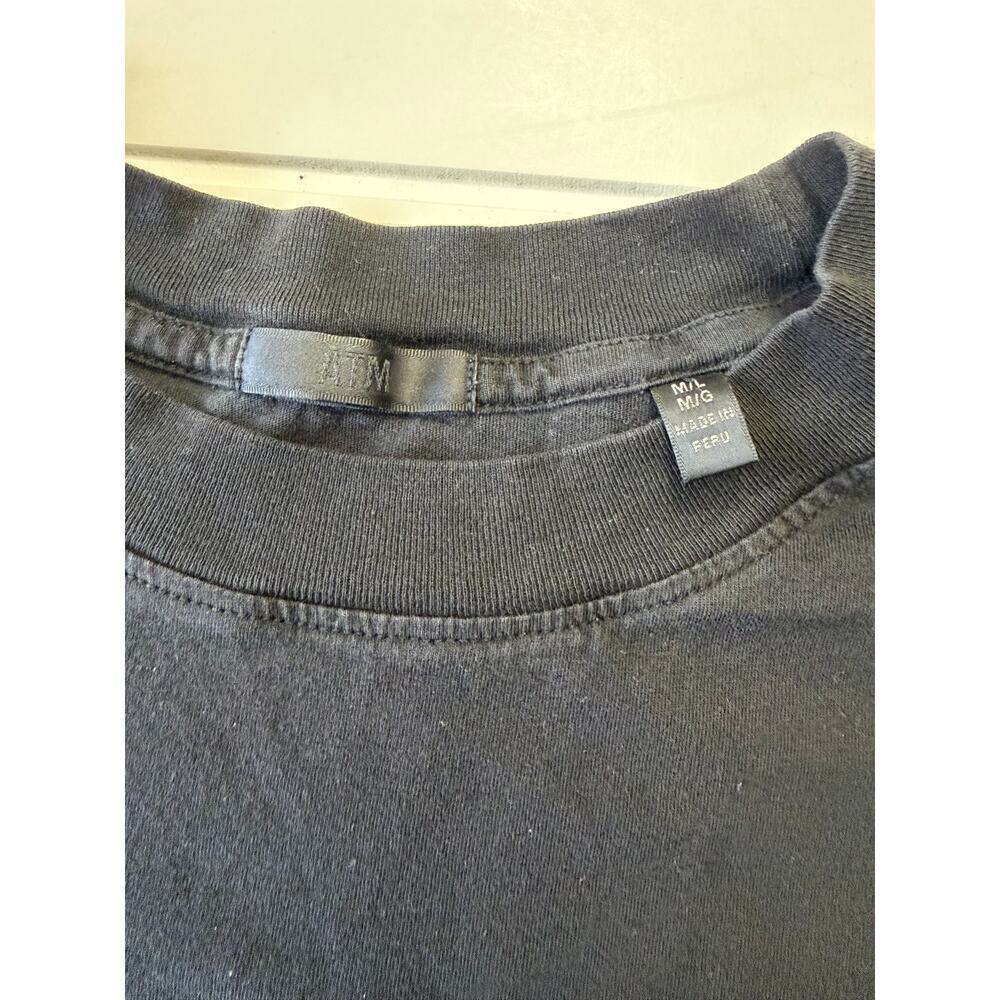 Anthony Thomas Melillo ATM Womens Sz XL Black Cotton Cropped Tee T Shirt - Picture 3 of 8